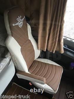 SEAT COVERS DAF 105 TILL 2012YEAR / DAF CF EURO5 ECO LEATHER Beige&LightBrown