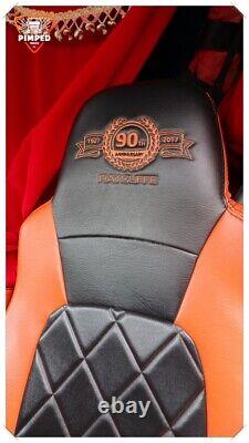 SEAT COVERS DAF 105 TILL 2012YEAR / DAF CF EURO5 ECO LEATHER Black Orange