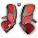 SEAT COVERS for DAF XF / XG / XG+ /CF FULL ALCANTARA dark grey/ red Pimped Truck