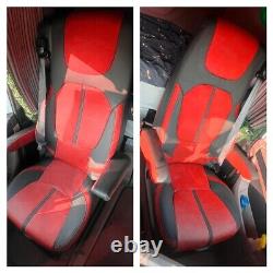 SEAT COVERS for DAF XF / XG / XG+ ECO LEATHER NEW DESIGN! Black/ red PimpedTruck