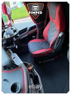 SEAT COVERS for DAF XF / XG / XG+ ECO LEATHER SEAT COVERS RED&Black TRUCK v-styl