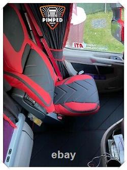 SEAT COVERS for DAF XF / XG / XG+ ECO LEATHER SEAT COVERS RED&Black TRUCK v-styl