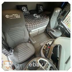 SEAT COVERS for DAF XF / XG / XG+ FULL ECO LEATHER black with black stitching