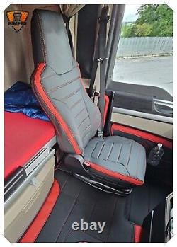 SEAT COVERS for Man TGX / TGS ECO LEATHER Black with red accents