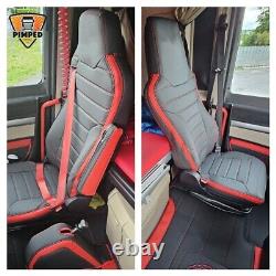 SEAT COVERS for Man TGX / TGS ECO LEATHER Black with red accents