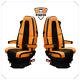 SEAT COVERS for VOLVO FH4/ FH5 ORANGE &BLACK ECO LEATHER SEAT COVERS fh500 fh540