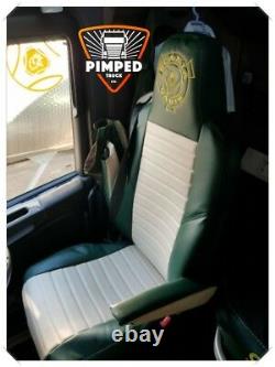 SEATS COVERS SCANIA R/P/G/S Full ECO LEATHER 2 different seats green&beige