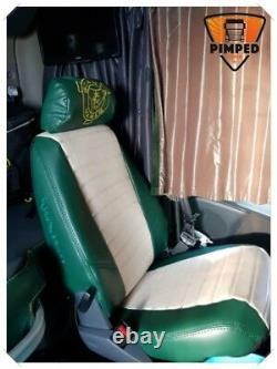 SEATS COVERS SCANIA R/P/G/S Full ECO LEATHER 2 different seats green&beige