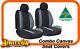 SET Black Panelled Canvas Seat Covers for Silverado Work Truck Dual Cab 07on