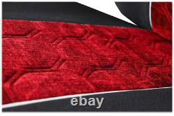 Seat Cover Fabric Velour FOR Truck Mercedes Actros MP4 2011 2 SEAT BELTS Red