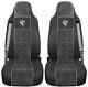 Seat Cover Fabric Velour Truck Iveco Eco Stralis ab 2013 2 SEAT BELTS Grey