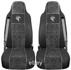 Seat Cover Fabric Velour Truck Iveco Eurocargo ab 2008 2 SEAT BELTS Grey