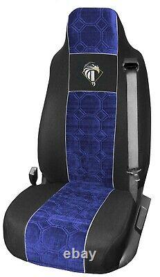 Seat Cover Fabric Velour Truck Iveco Eurocargo from 2008 2 SEAT BELTS Blue