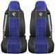 Seat Cover Fabric Velour Truck Iveco Stralis from 2003 2 SEAT BELTS Blue