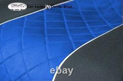 Seat Cover Fabric Velour Truck Iveco Stralis from 2003 Two 2 SEAT BELTS Blue