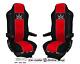 Seat Cover Fabric Velour Truck Iveco Stralis from 2003 Two 2 SEAT BELTS Red