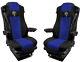Seat Cover Fabric Velour Truck Mercedes Actros MP4 2011 2 SEAT BELTS Blue