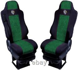 Seat Cover Fabric Velour tailored FOR Truck MAN TGL 2005 1 SEAT BELT Green