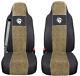 Seat Cover Fabric Velour tailored FOR Truck MAN TGM from 2005 1 SEAT BELT Beige