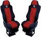 Seat Cover Fabric Velour tailored FOR Truck MAN TGX 2000 1 SEAT BELT Red