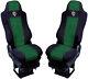 Seat Cover Fabric Velour tailored FOR Truck MAN TGX from 2000 1 SEAT BELT Green