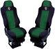 Seat Cover Fabric Velour tailored FOR Truck MAN TGX from 2007 1 SEAT BELT Green