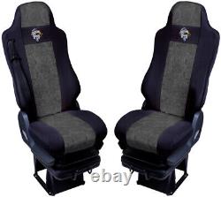 Seat Cover Fabric Velour tailored Truck MAN TGL 2005.1 SEAT BELT Grey