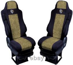 Seat Cover Fabric Velour tailored Truck MAN TGL from 2005 2 SEAT BELTS Beige