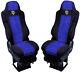 Seat Cover Fabric Velour tailored Truck MAN TGL from 2005 2 SEAT BELTS Blue