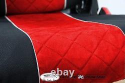 Seat Cover Fabric Velour tailored Truck MAN TGL from 2005 Two 2 SEAT BELTS Red