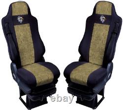 Seat Cover Fabric Velour tailored Truck MAN TGM from 2005 2 SEAT BELTS Beige