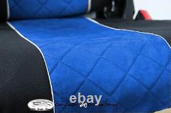 Seat Cover Fabric Velour tailored Truck MAN TGS from 2007 2 SEAT BELTS Blue