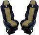 Seat Cover Fabric Velour tailored Truck MAN TGX from 2000 2 SEAT BELTS Beige