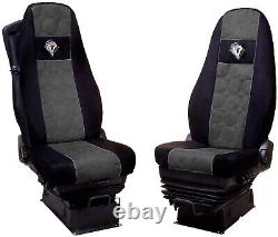 Seat Cover Fabric Velour tailored Truck Volvo FH 2008.1 SEAT BELT Grey