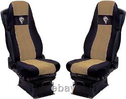 Seat Cover Fabric Velour tailored Truck Volvo FH 2013 2 SEAT BELTS Beige