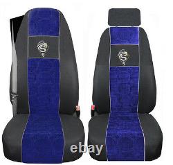 Seat Cover Fabric Velours FOR Truck Scania R from 2004 1 SEAT BELT Blue