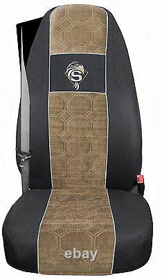 Seat Cover Fabric Velours Truck Scania R from 2004 1 SEAT BELT Beige