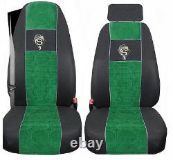 Seat Cover Fabric Velours Truck Scania R from 2004 1 SEAT BELT Green