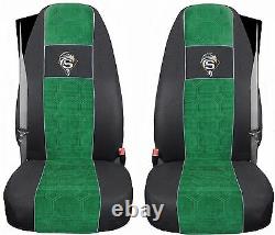 Seat Cover Fabric Velours Truck Scania R from 2004 2 SEAT BELTS Green