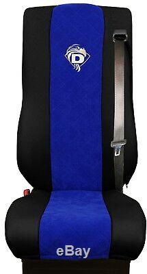 Seat Cover Leatherette Fabric FOR Truck DAF XF 105 106 SEAT BELTS Black Blue