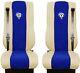 Seat Cover Leatherette-Fabric Truck DAF XF 105 106 SEAT BELTS Beige Blue