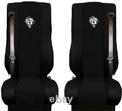 Seat Cover Leatherette-Fabric Truck DAF XF 105 106 SEAT BELTS Black Black