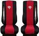 Seat Cover Leatherette-Fabric Truck DAF XF 105 106 SEAT BELTS Black Red