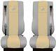 Seat Cover Leatherette-Fabric Truck DAF XF 105 106 SEAT BELTS Grey Beige