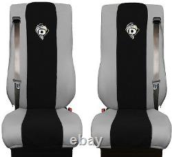 Seat Cover Leatherette-Fabric Truck DAF XF 105 106 SEAT BELTS Grey Black