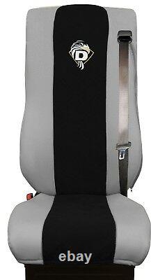 Seat Cover Leatherette-Fabric Truck DAF XF 105 106 SEAT BELTS Grey Black