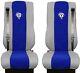 Seat Cover Leatherette Fabric Truck DAF XF 105 106 SEAT BELTS Grey Blue