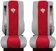 Seat Cover Leatherette Fabric Truck DAF XF 105 106 SEAT BELTS Grey Red