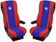 Seat Cover Leatherette-Fabric Truck DAF XF 105 106 SEAT BELTS Red Blue