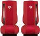 Seat Cover Leatherette Fabric Truck DAF XF 105 106 SEAT BELTS Red Red